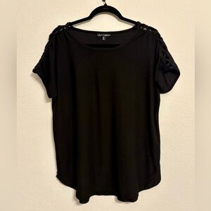 Short Sleeve Top with Cut-Out Details